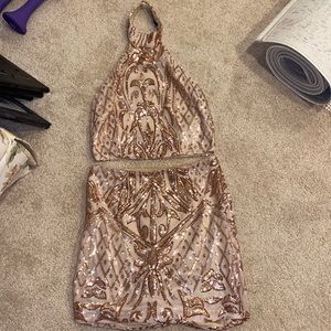 High neck two piece set